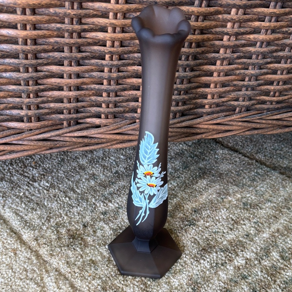 Brown Floral Bud Vase